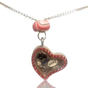 FAITH RELIGIOUS boutique heart charm locket pendant necklace + FREE CHARM EXTRAS